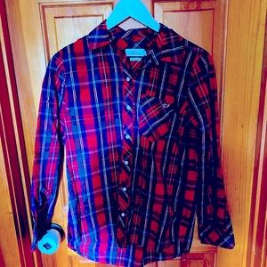 Red plaid button up